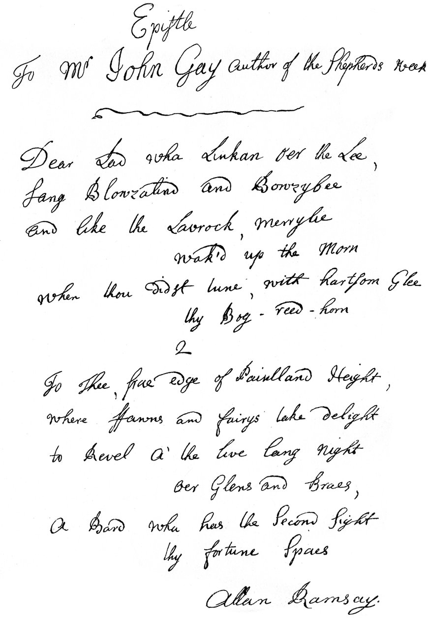 A Letter from Allan Ramsay to John Gay by Unbekannt