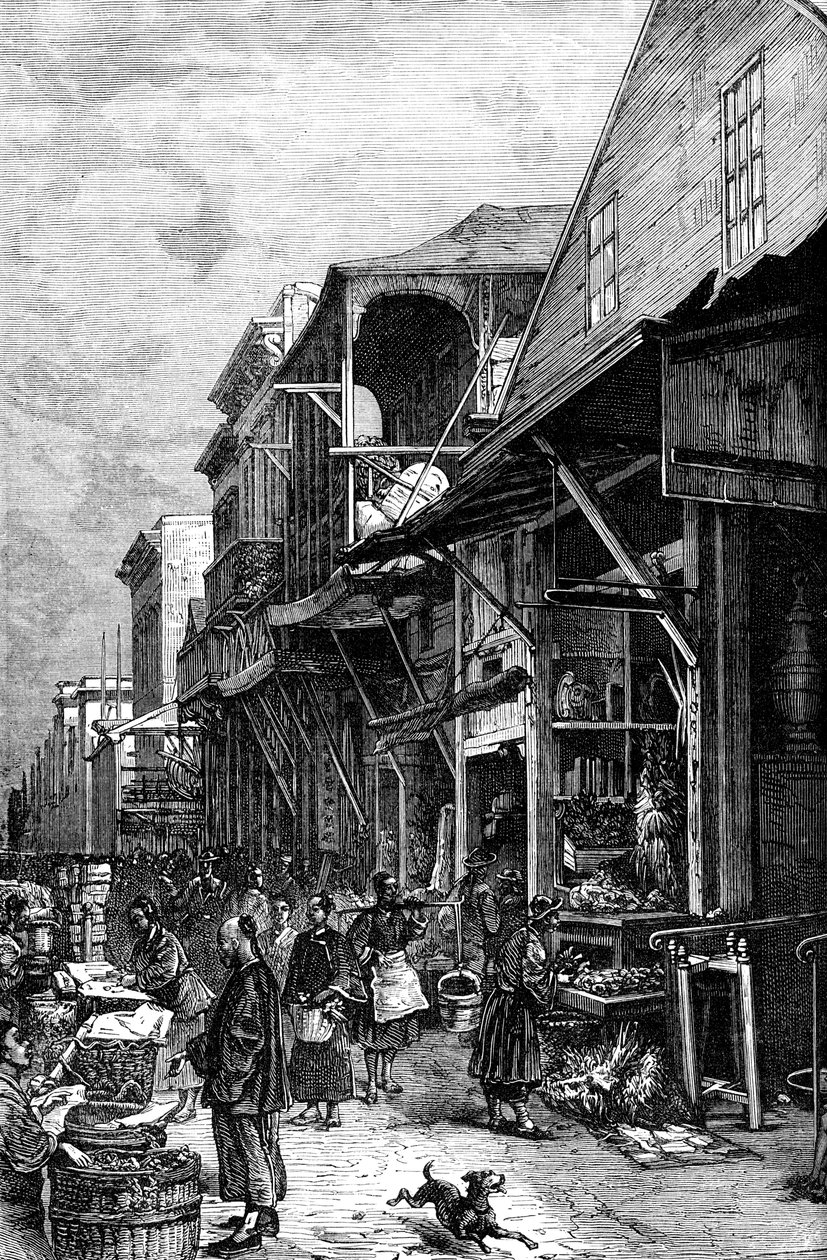 A market place in San Francisco, California, USA, mid 19th century by Unbekannt