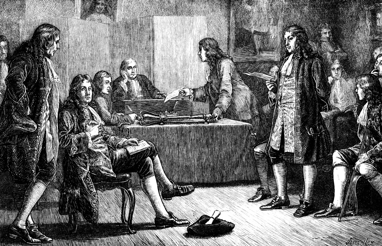 A Meeting of the Royal Society in Crane Court, Fleet Street, London by Unbekannt
