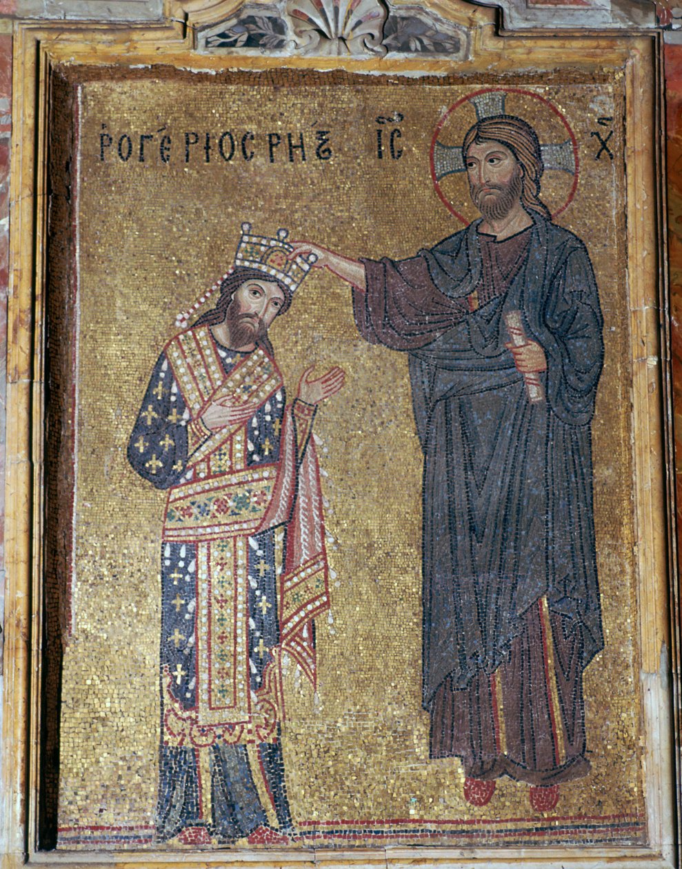 A Mosaic of Christ Crowning Roger II, 12th Century by Unbekannt