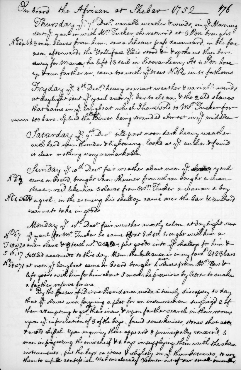 A Page from the Journal of John Newton, 1750-1754, 1965 by Unbekannt