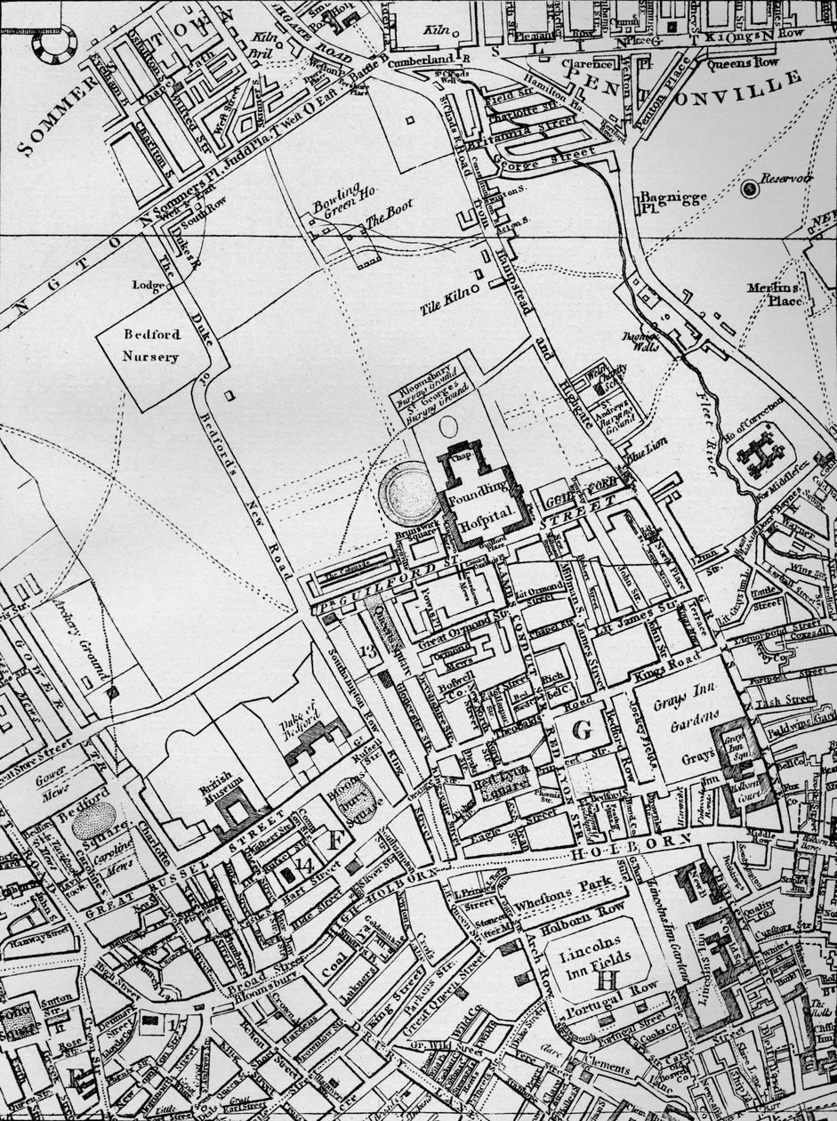 A plan of Holborn, St Giles, and St Pancras, London, in 1800 by Unbekannt