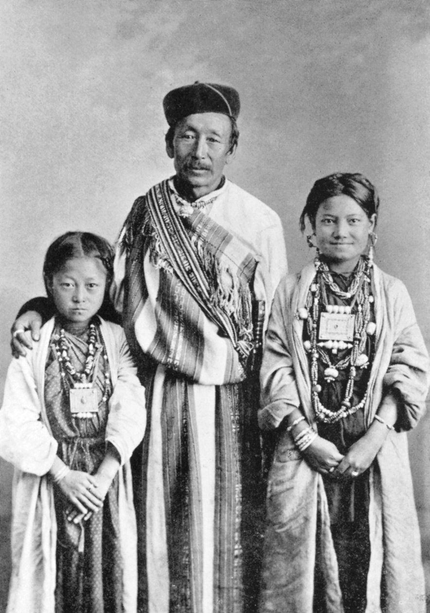Portrait of Lepchas, West Bengal, India, c1910 by Unbekannt