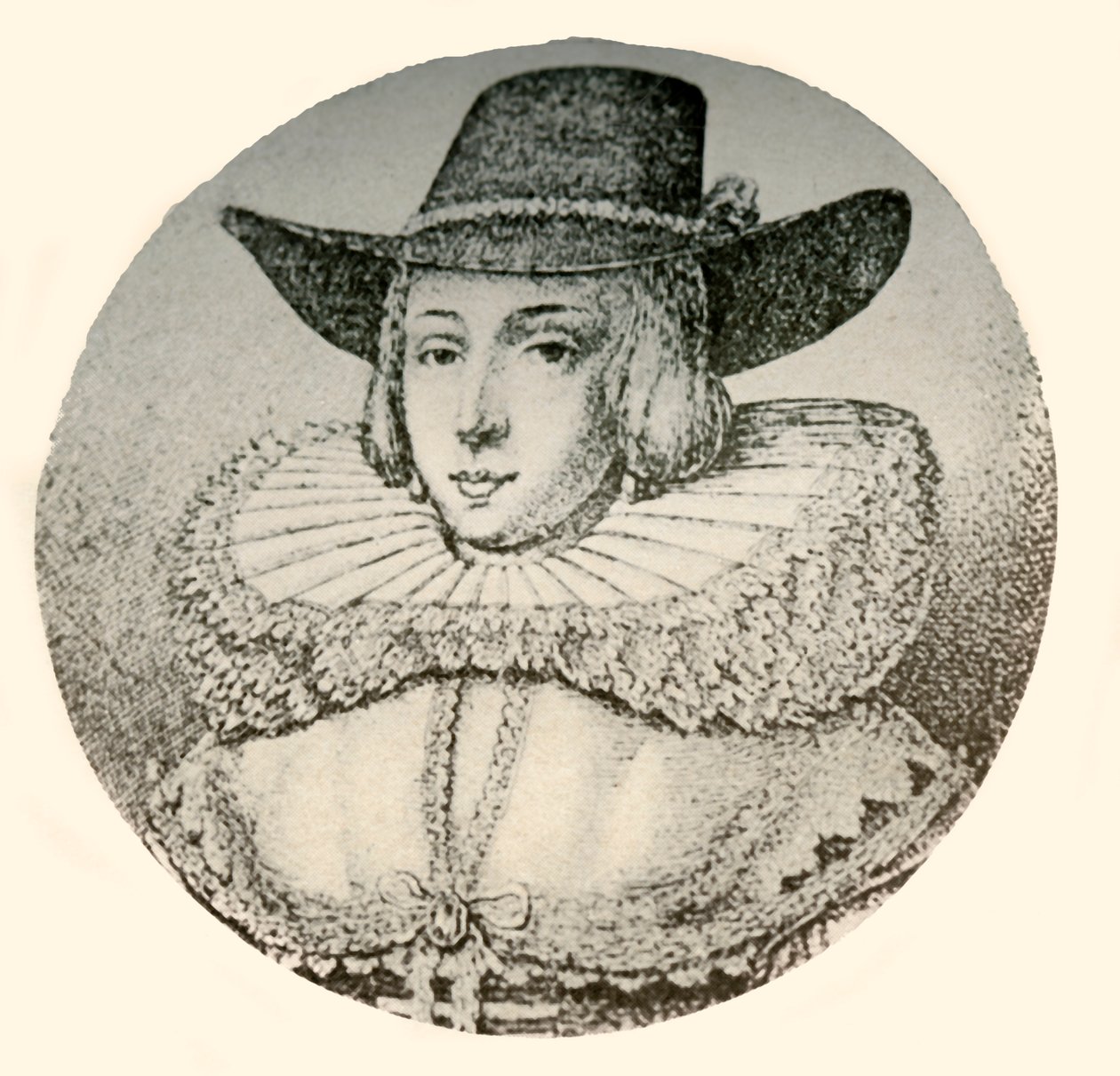 A portrait of a Dutch lady, in wide-brimmed hat and ruff by Unbekannt