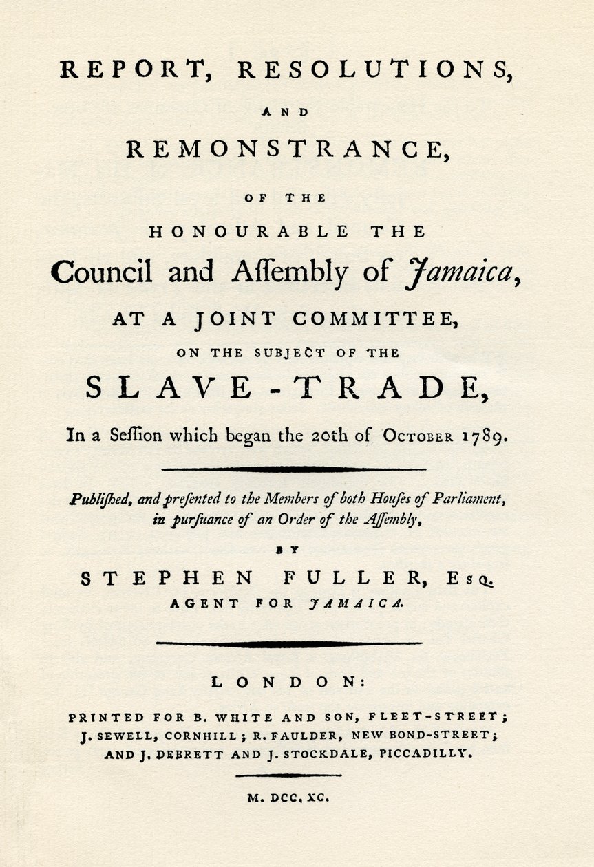 A remonstration of the subject of the slave trade by Unbekannt
