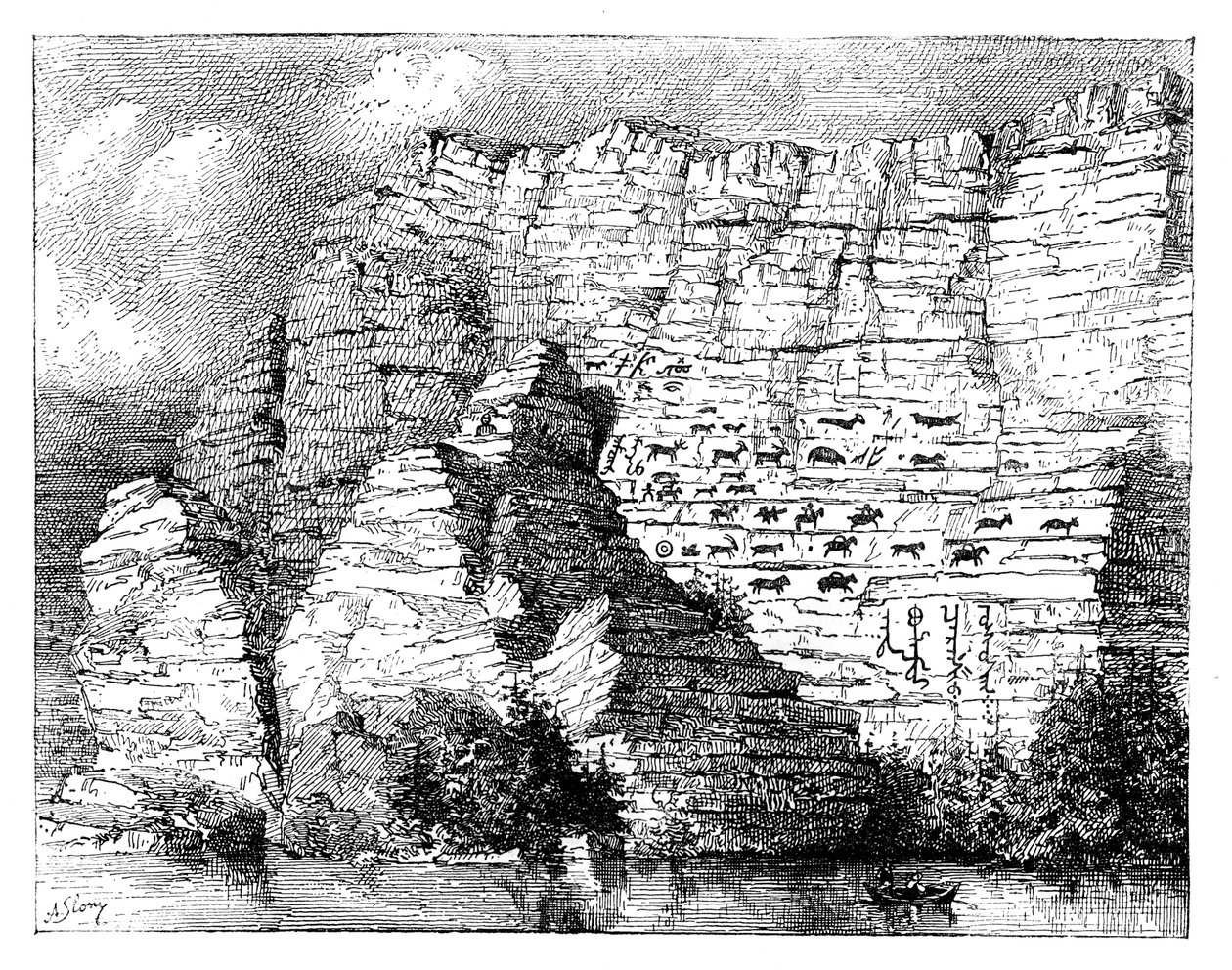 A Rock Inscription on the Banks of the Yenisei River, 1895 by Unbekannt