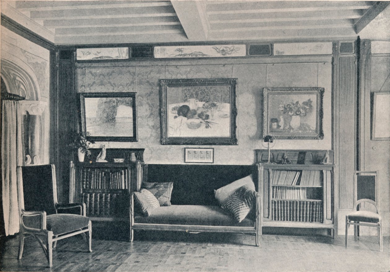 A room in the Paris residence of monsieur G. Roucher, with furniture by Maurice Dufrene by Unbekannt