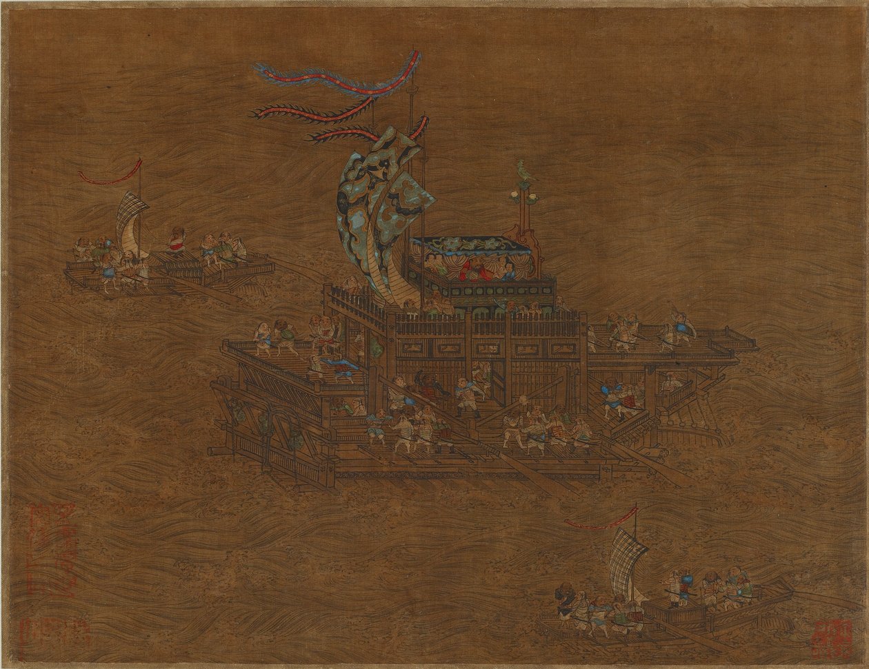 A Royal Barge at Sea, Ming or Qing Dynasty, 16th-17th century by Unbekannt