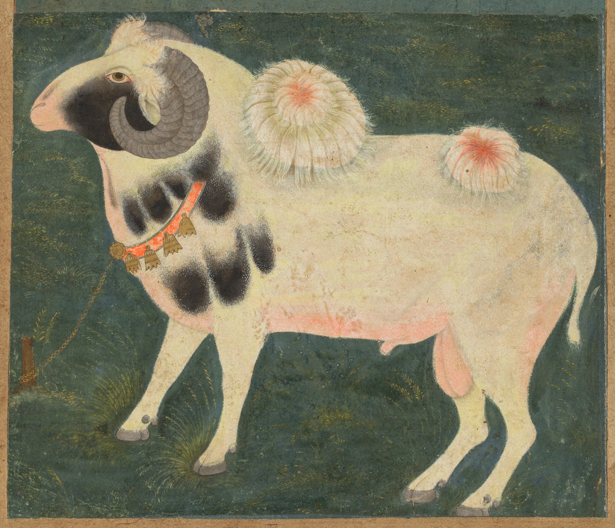A Royal Ram with a Gold Chain by Unbekannt