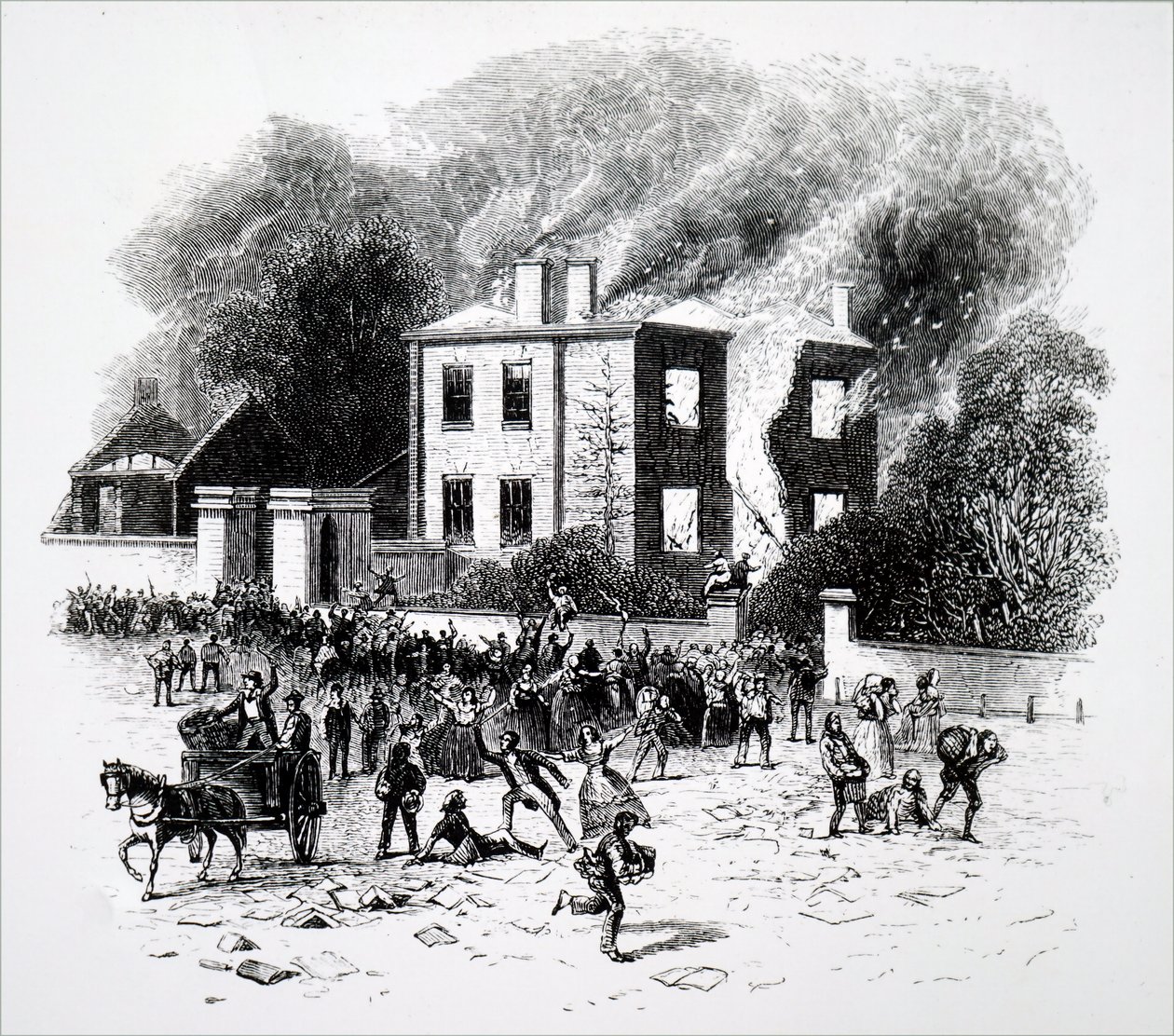 A scene from the 1791 Birmingham Riots by Unbekannt