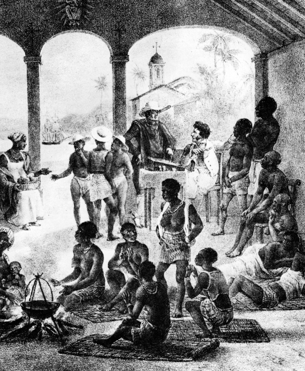 A Slave Market in Martinique, early 19th century by Unbekannt