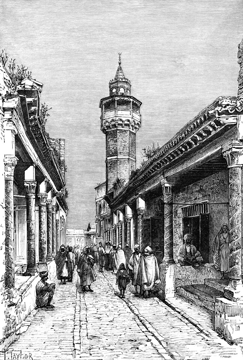 A Street in the Suk District of Tunis, Tunisia, 1895 by Unbekannt