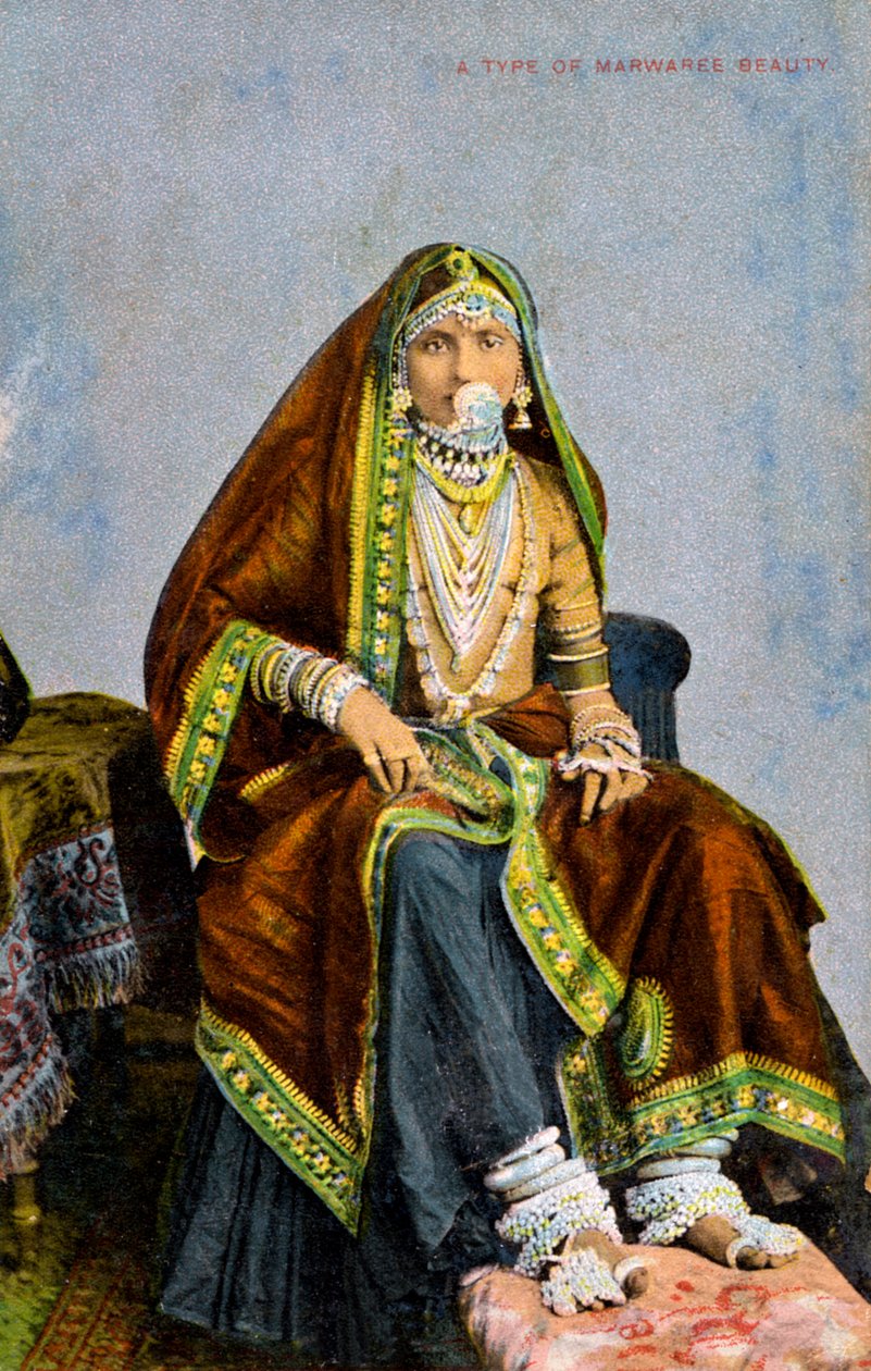 A type of Marwaree beauty, India by Unbekannt