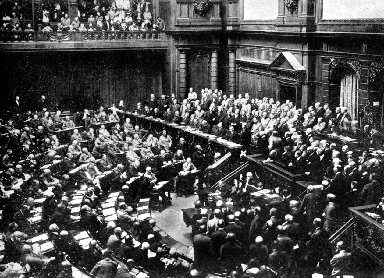 A Typical Sitting of the Reichstag, Parliament of the German Republic by Unbekannt
