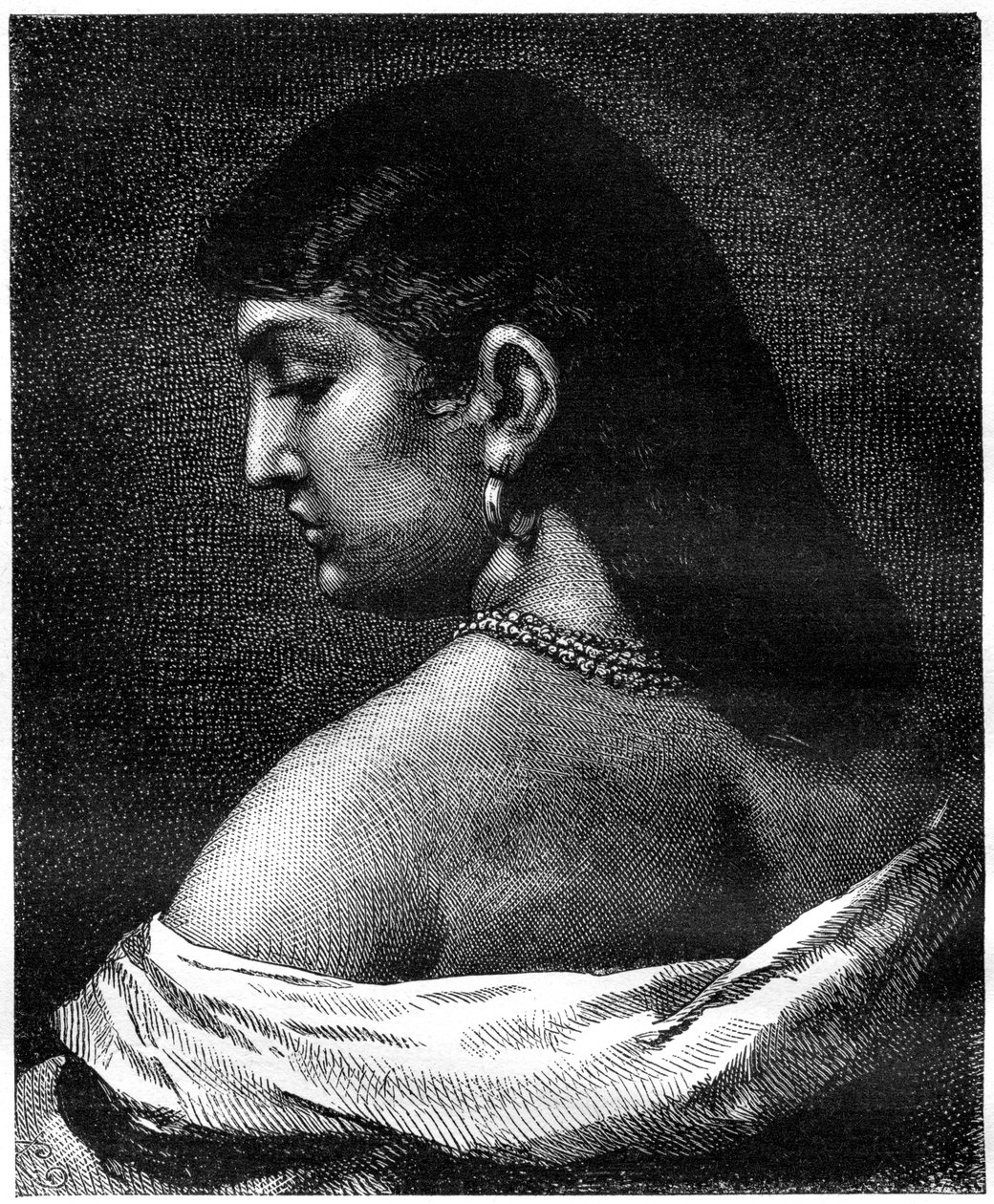 A Woman from Trastevere, Rome, Italy, 19th Century by Unbekannt