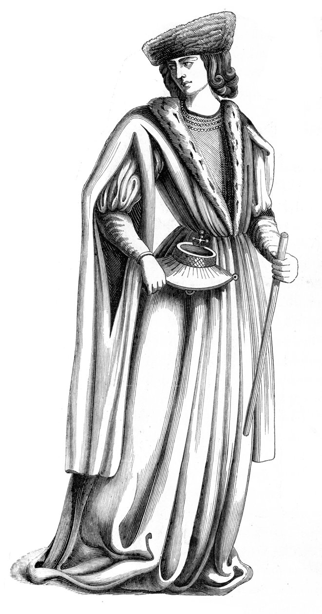 A Young Noble of the Court of King Charles VIII of France, 15th Century, 1849 by Unbekannt