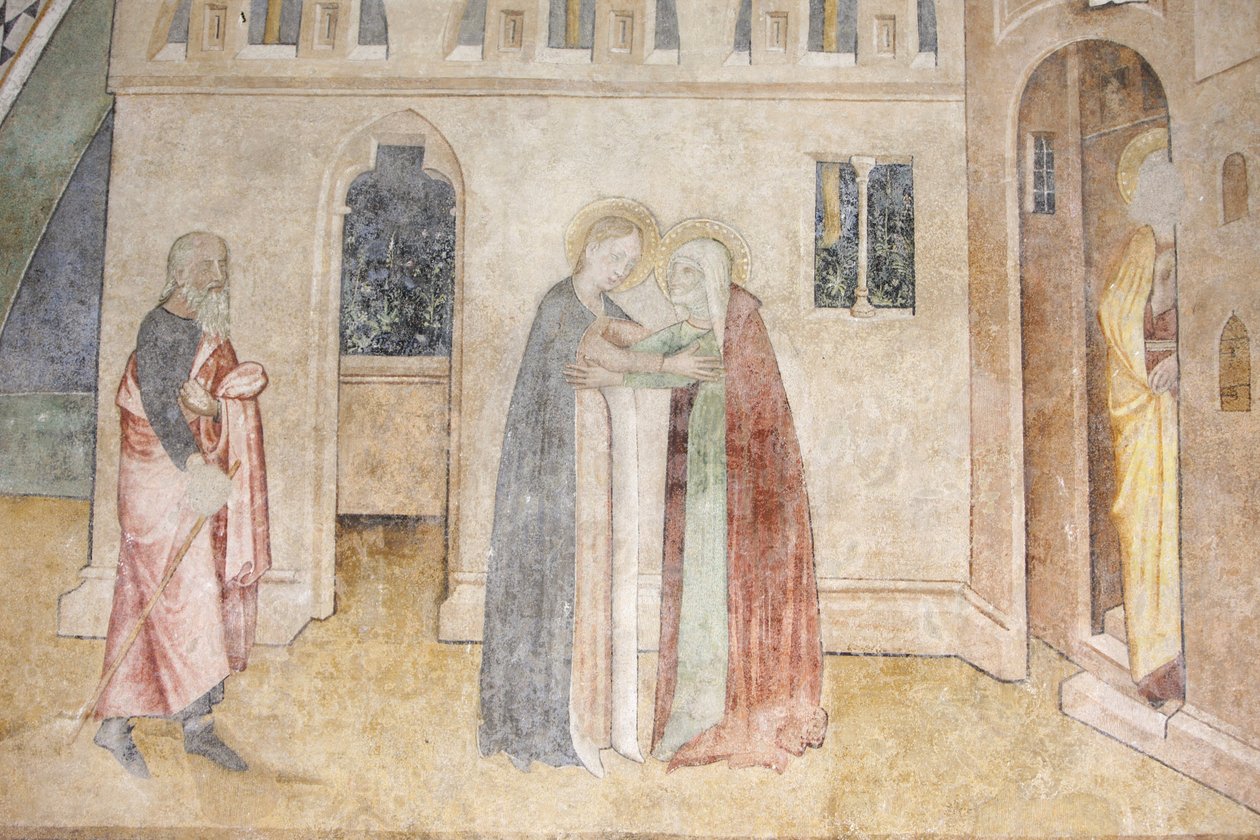 Abondance Abbey Church fresco: The Visitation, Abondance, France by Unbekannt