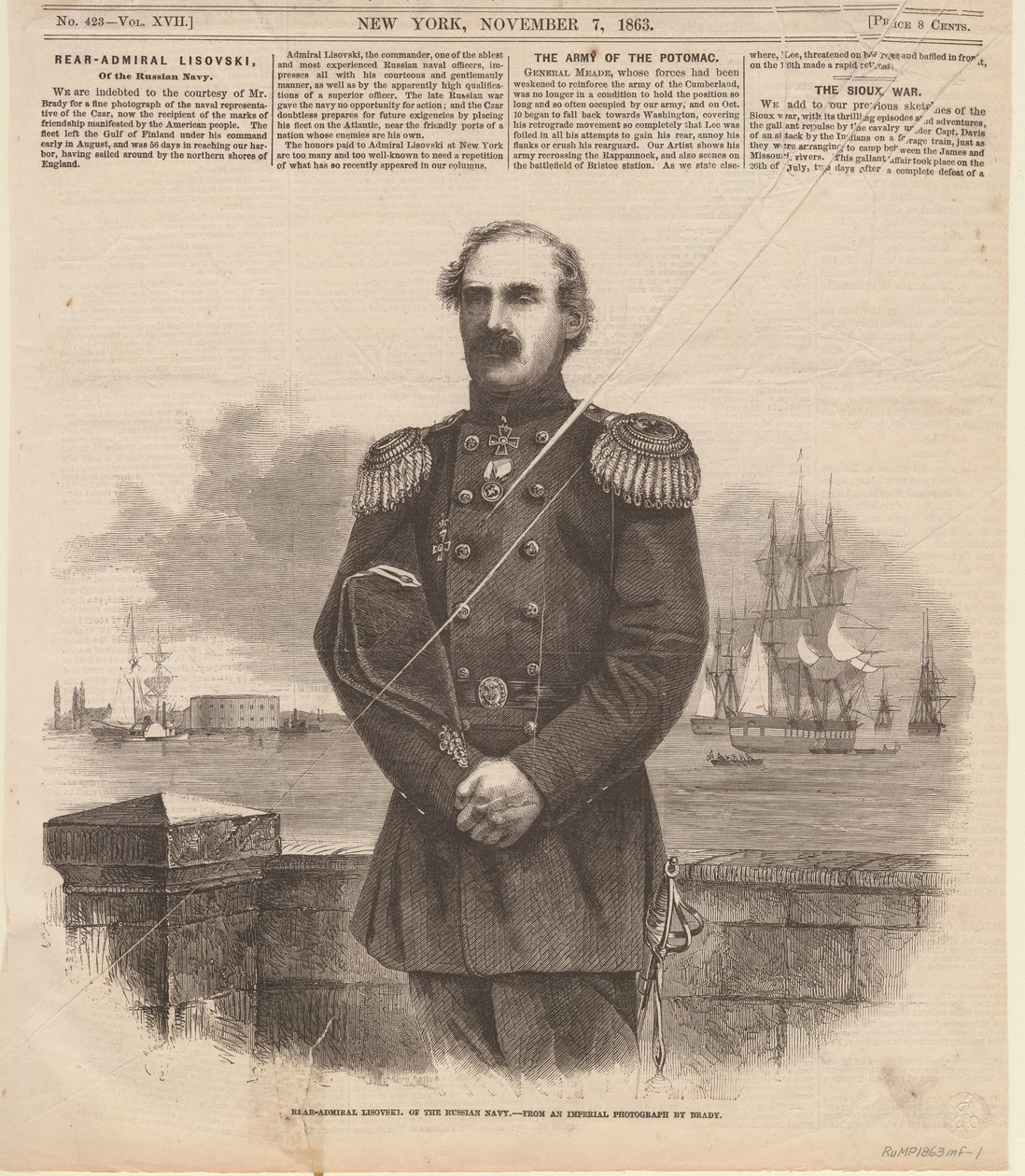 Admiral Stepan Stepanovich Lesovsky 1816-1866 in New York, 1863 by Unbekannt
