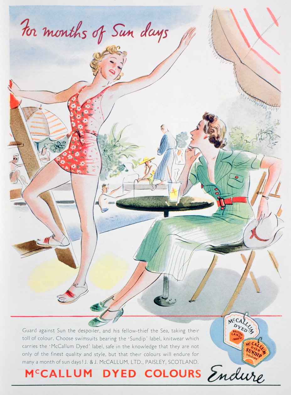 Advert for McCallum dyed colours, 1937 by Unbekannt