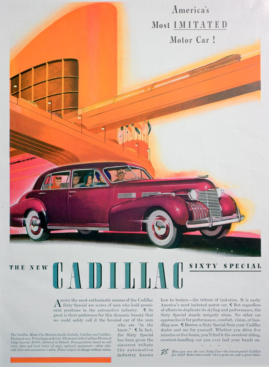 Advert for the Cadillac Sixty Special car by Unbekannt
