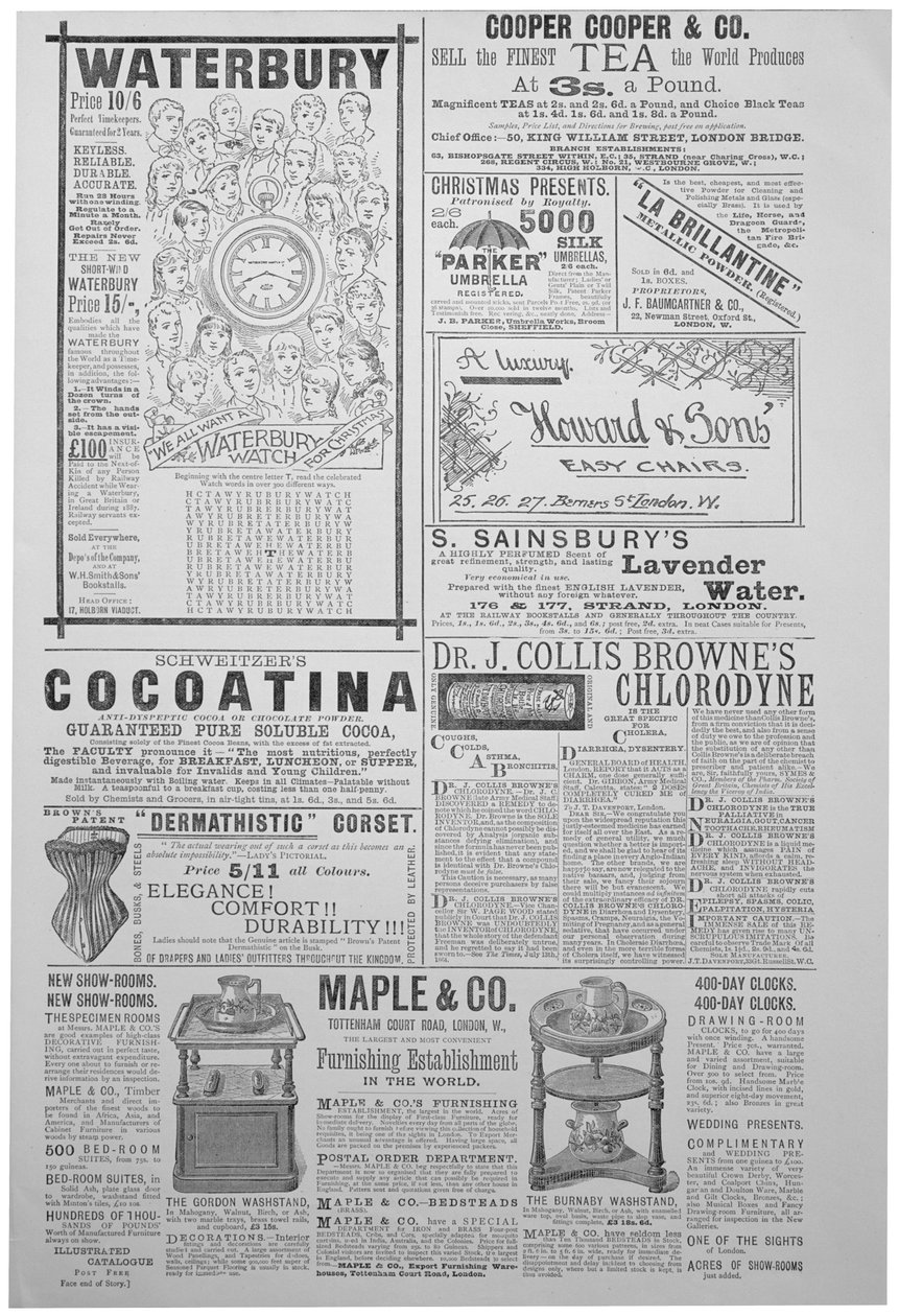 Advertising page from the Yuletide, Christmas annual by Unbekannt