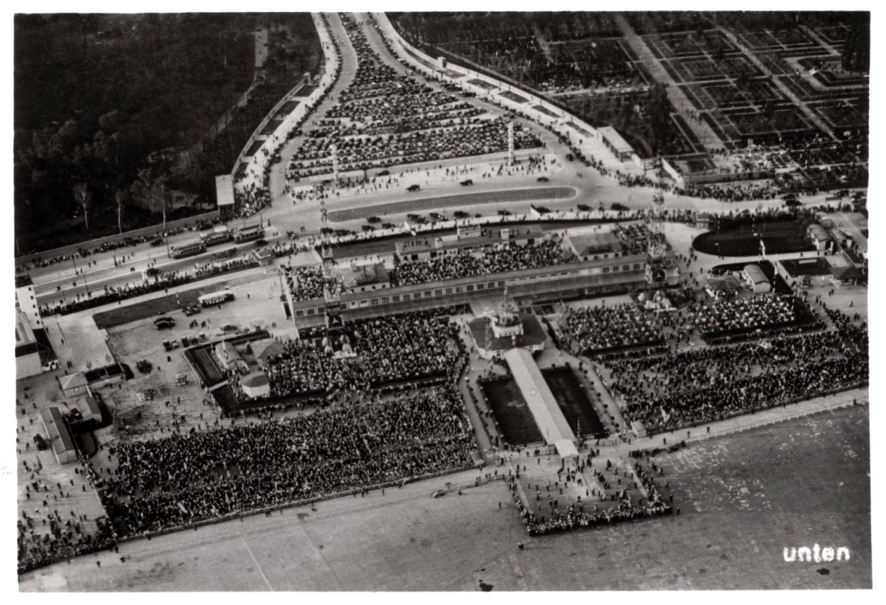 Aerial View of Berlin Tempelhof Airport, Germany, from a Zeppelin, c1931 by Unbekannt