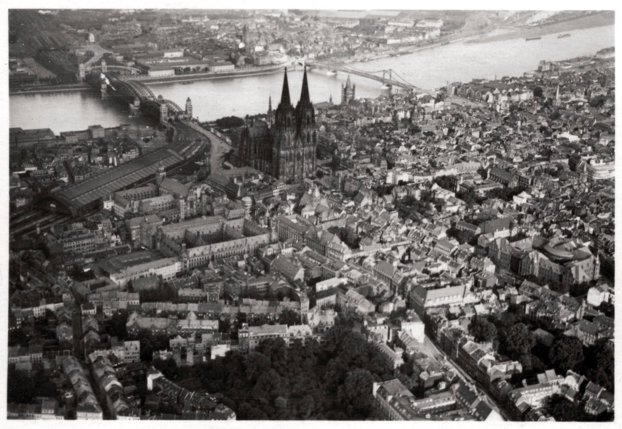 Aerial View of Cologne, North Rhine-Westphalia, Germany, from a Zeppelin, c1931-1933 by Unbekannt