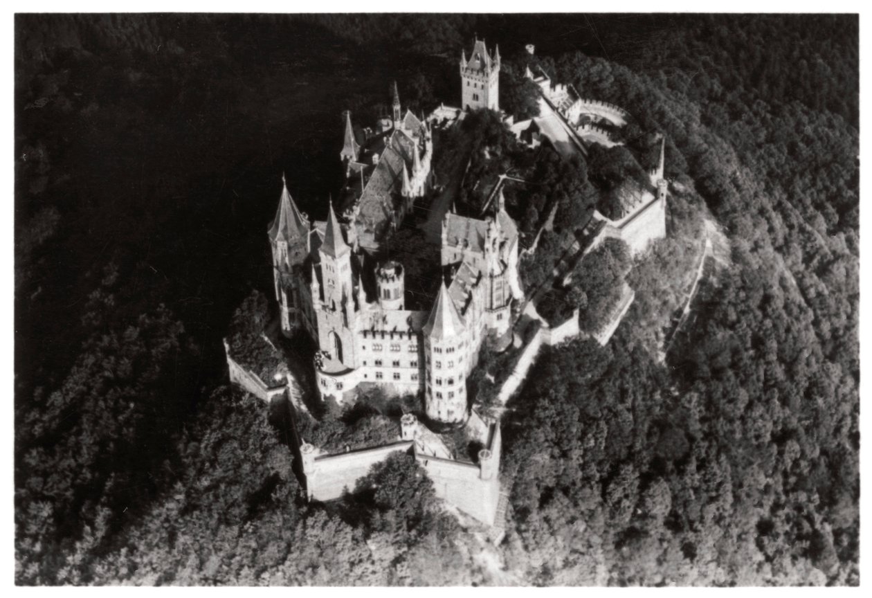 Aerial view of Hohenzollern Castle, Baden-Wurttemberg, Germany, from a Zeppelin, c1931 1933 by Unbekannt