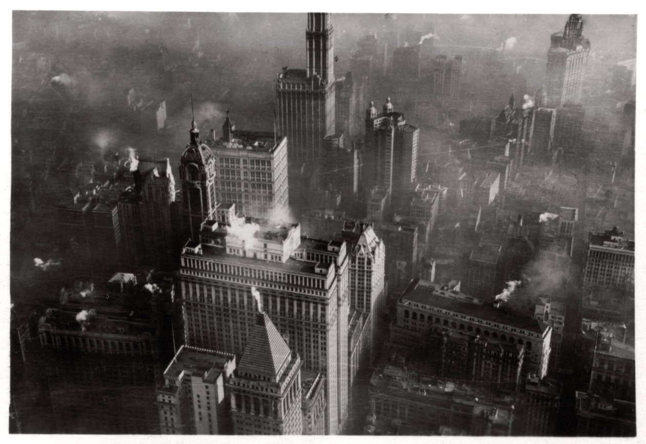 Aerial view of Manhattan, New York City, USA, from a Zeppelin, 1928 1933 by Unbekannt
