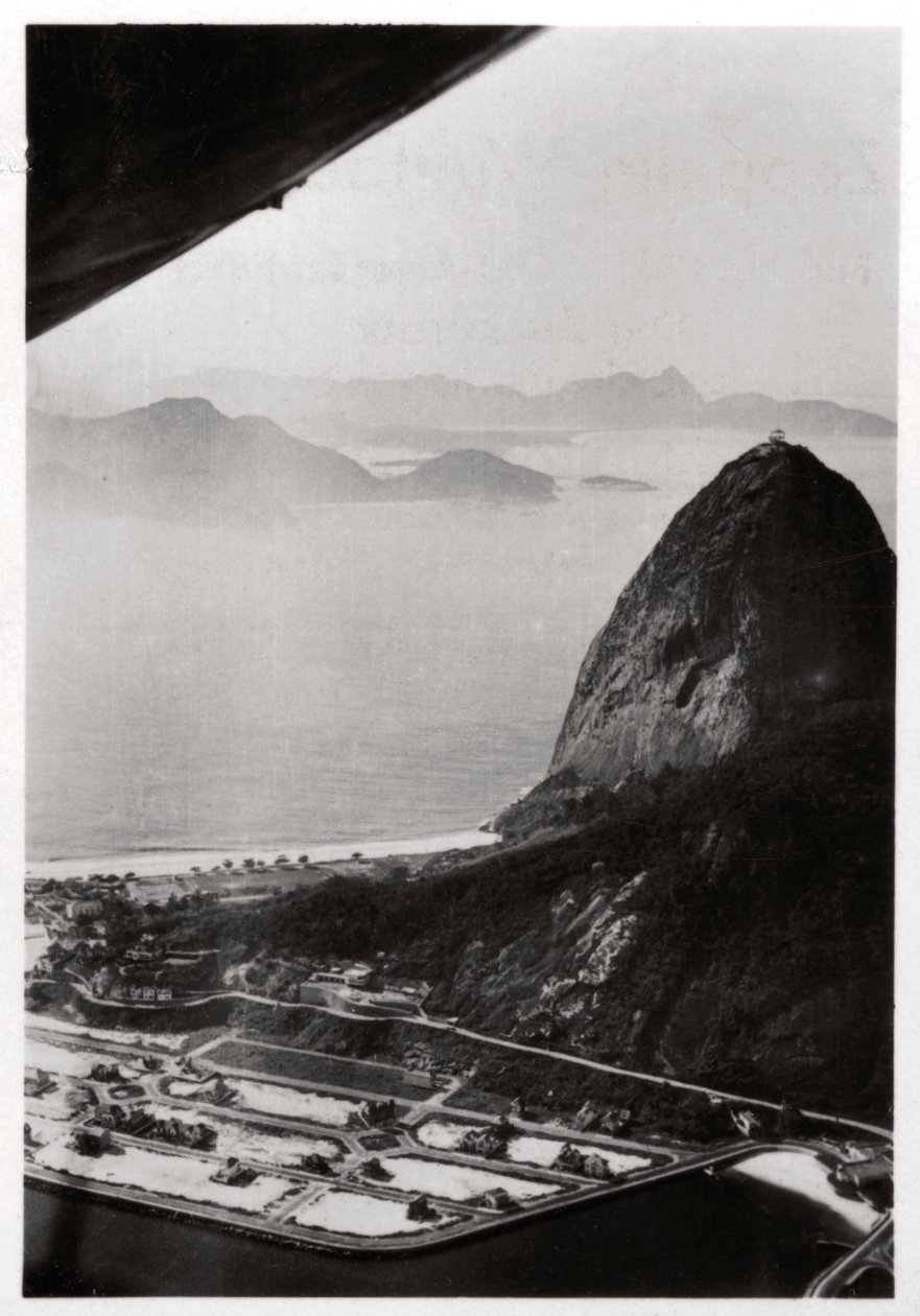 Aerial view of Sugarloaf Mountain, Rio de Janeiro, Brazil, from a Zeppelin, 1930-1933 by Unbekannt