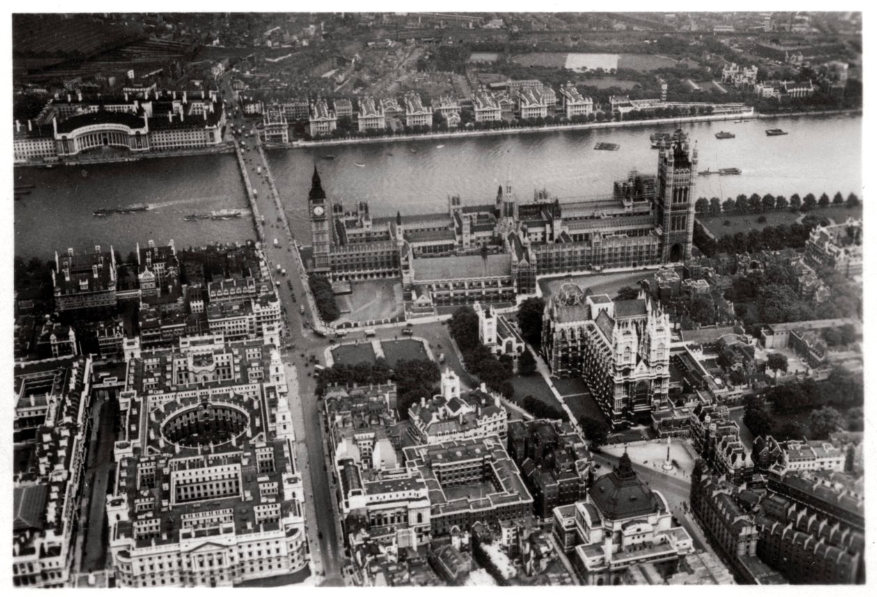 Aerial View of Westminster, London, from a Zeppelin, 1931-1933 by Unbekannt