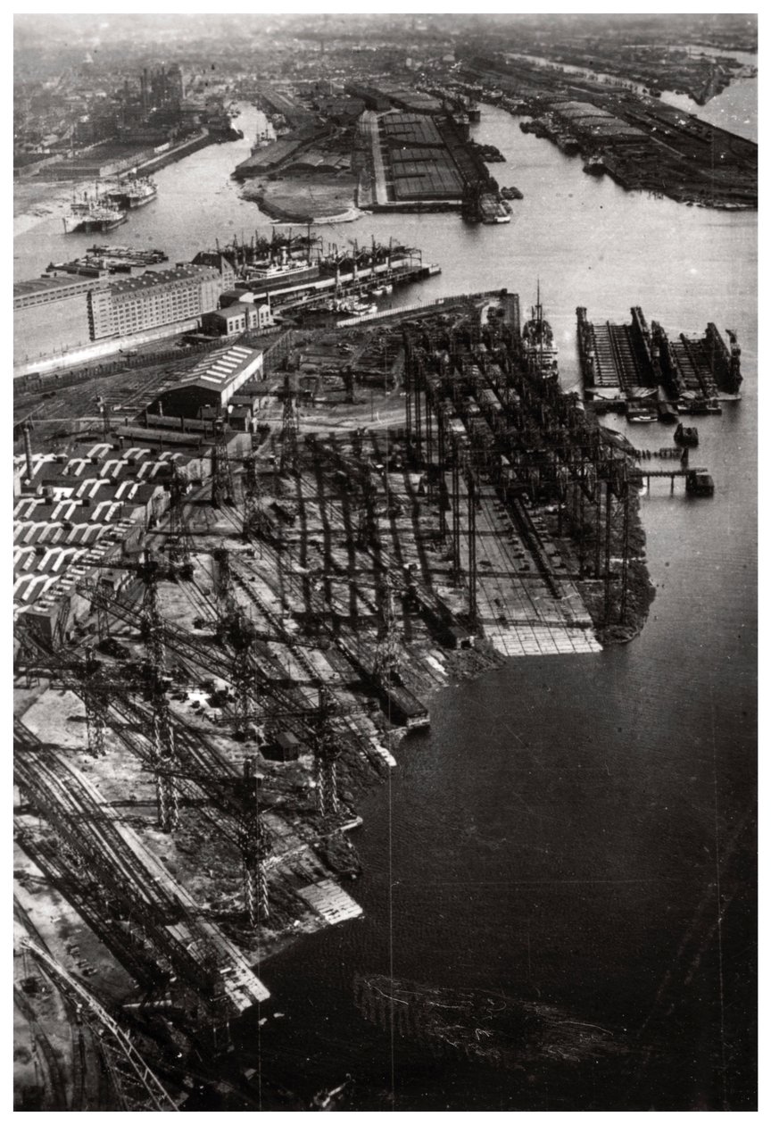 Aerial View of the Bremer Vulkan Shipyard, Bremen, Germany, from a Zeppelin, c1931-1933 by Unbekannt
