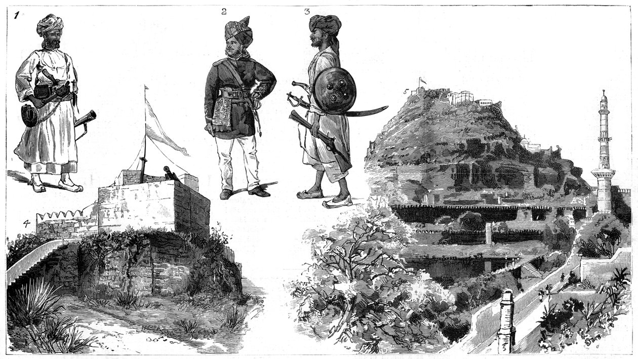Afghans and images of Hyderabad, Central India by Unbekannt