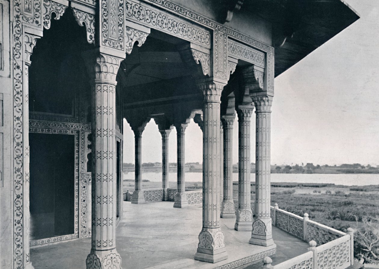 Agra. Balcony of the Jasmine Tower by Unbekannt