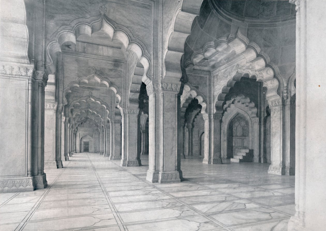 Agra. Interior of the Moti Musjid. Pearl Mosque by Unbekannt