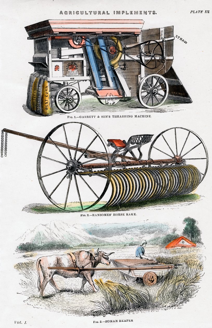 Agricultural implements, 19th century by Unbekannt