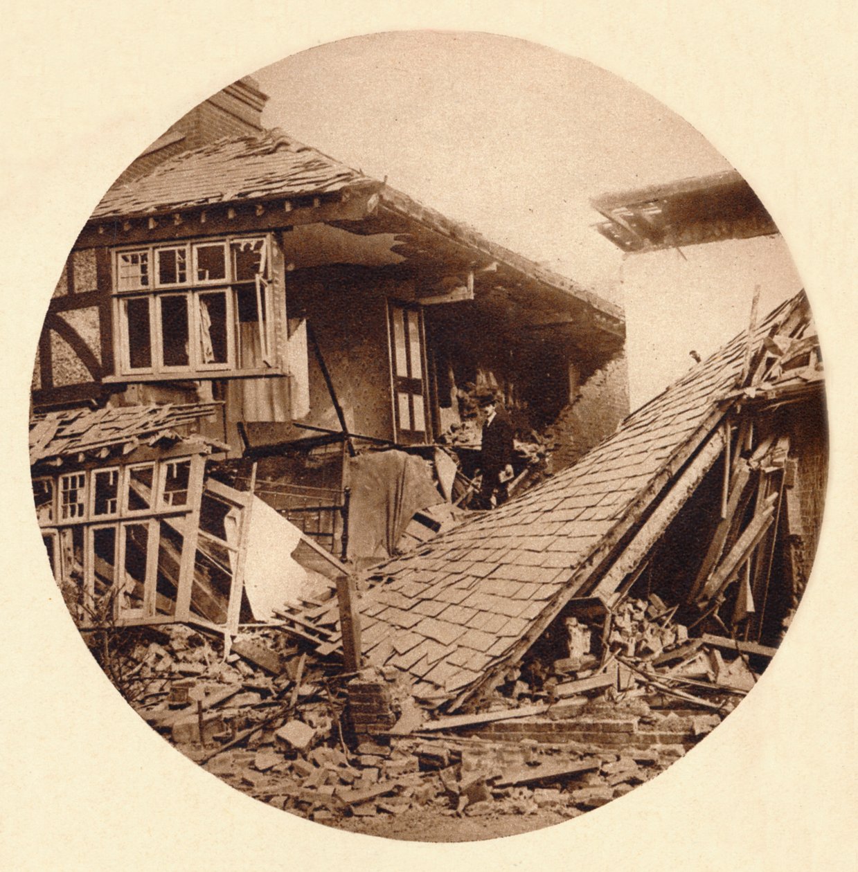 Air raid damage in Croydon by Unbekannt