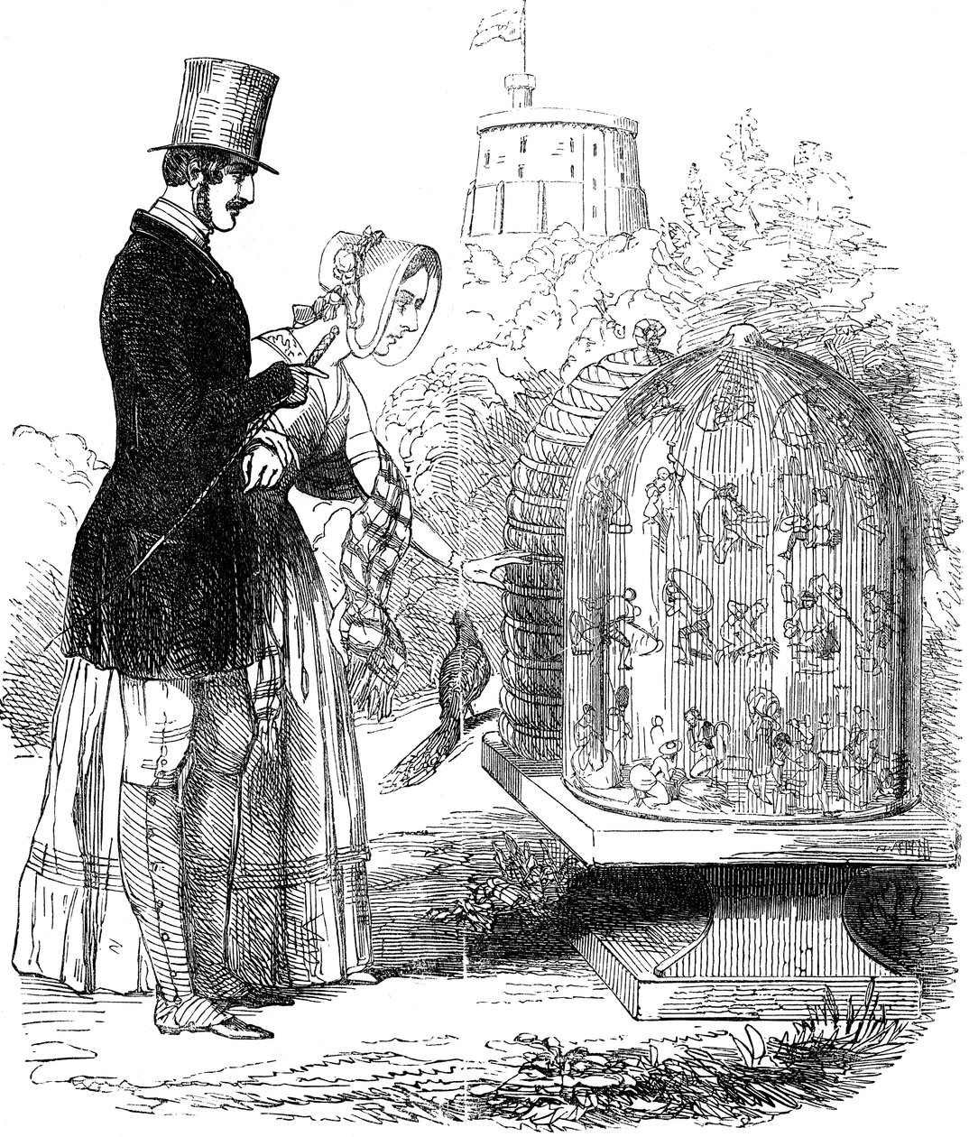 Albert, Prince Consort, Showing His Hives to Queen Victoria by Unbekannt