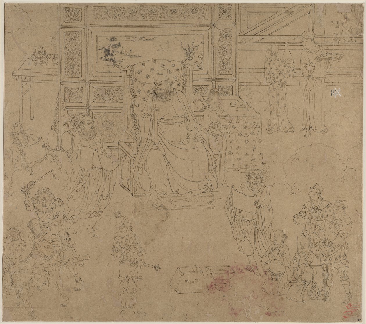 Album of Daoist and Buddhist Themes: Kings of Hell: Leaf 34, 1200s by Unbekannt