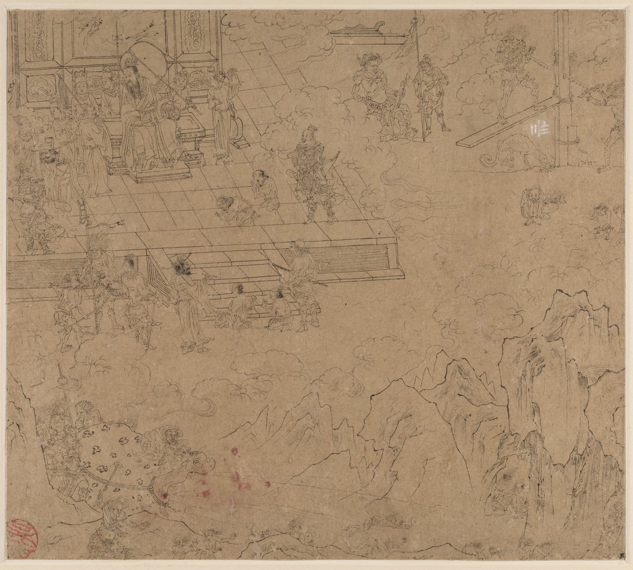 Album of Daoist and Buddhist Themes: Kings of Hells: Leaf 39, 1200s by Unbekannt