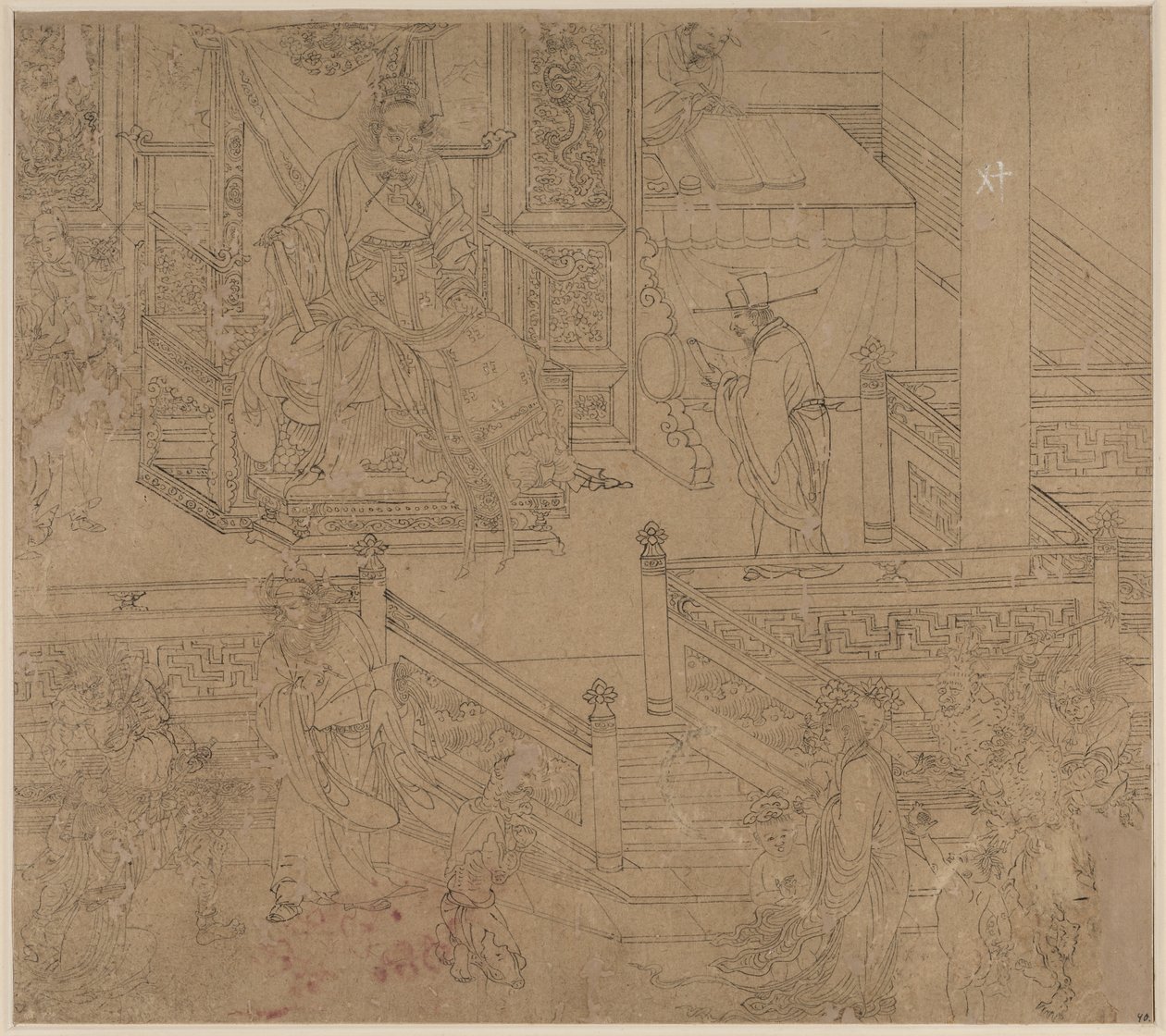 Album of Daoist and Buddhist Themes: Kings of Hell: Leaf 40 by Unbekannt