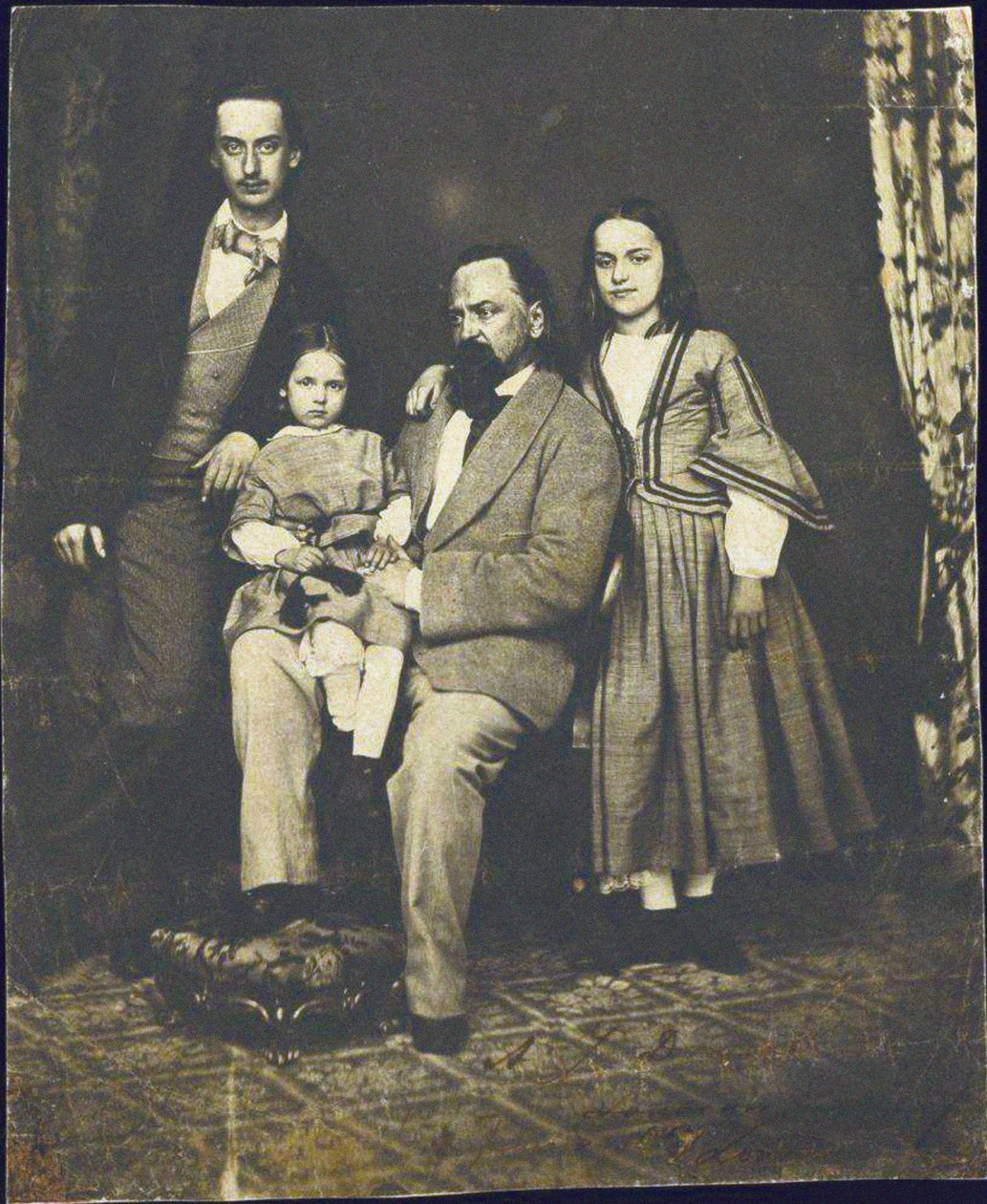 Alexander Herzen with His Children After the Death of His Wife Natalie by Unbekannt