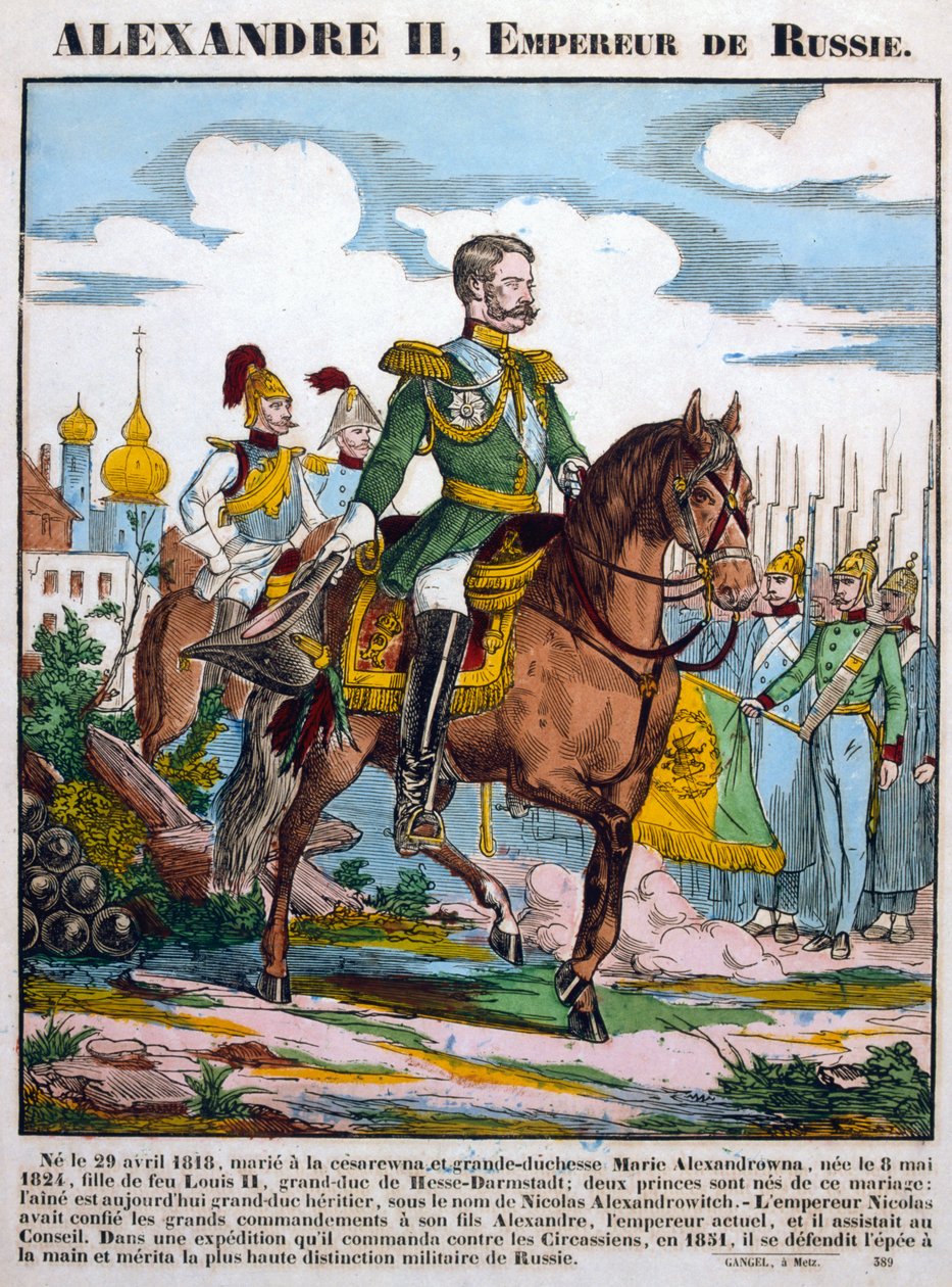 Alexander II, Tsar of Russia, Reviewing Troops, c1855 by Unbekannt