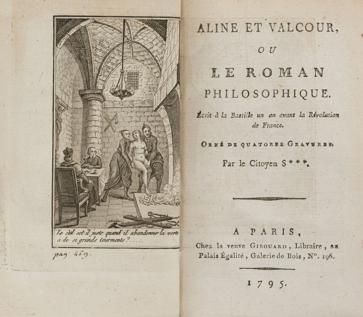 Aline et Valcour or, The Philosophical Novel by Marquis de Sade by Unbekannt