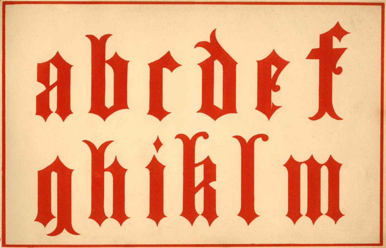 Alphabet, letters a-m, lower case by Unbekannt