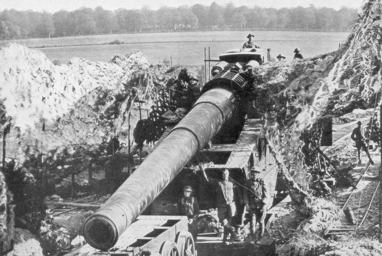 American 14 inch railway gun, Meuse-Argonne Offensive, France by Unbekannt