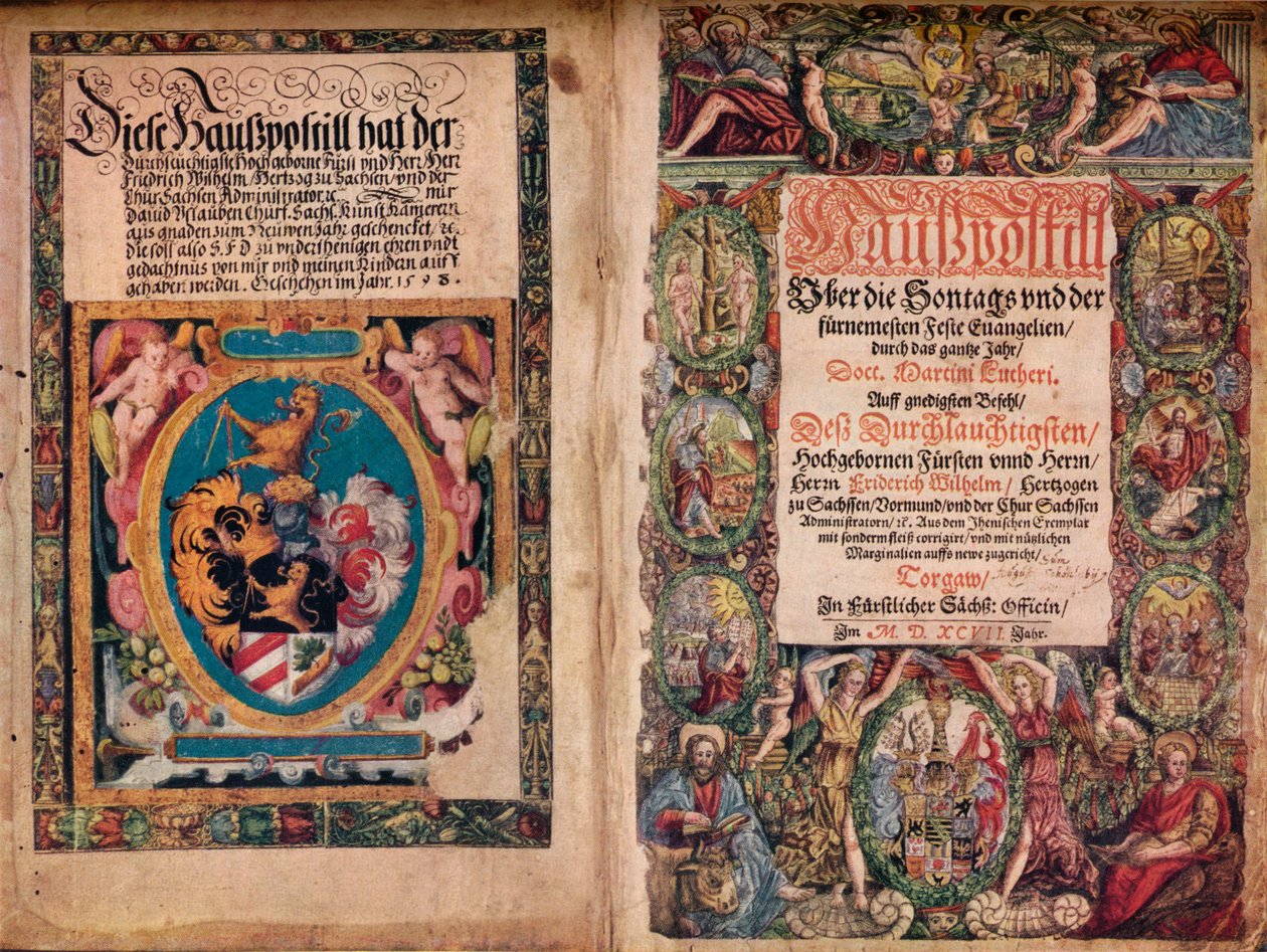 An Early Autograph Album: A Hauspostill from the Works of Martin Luther, c. 1550 by Unbekannt
