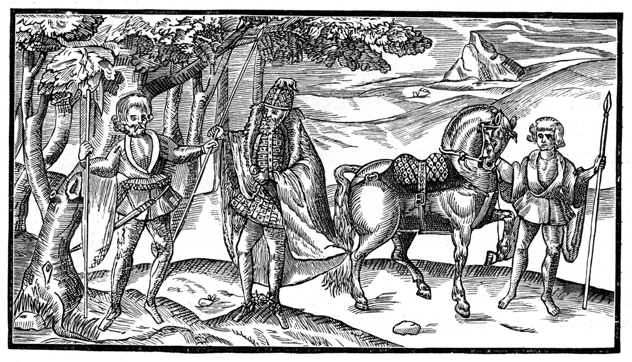 An Irish Chief and His Attendants, 1581, 1893 by Unbekannt