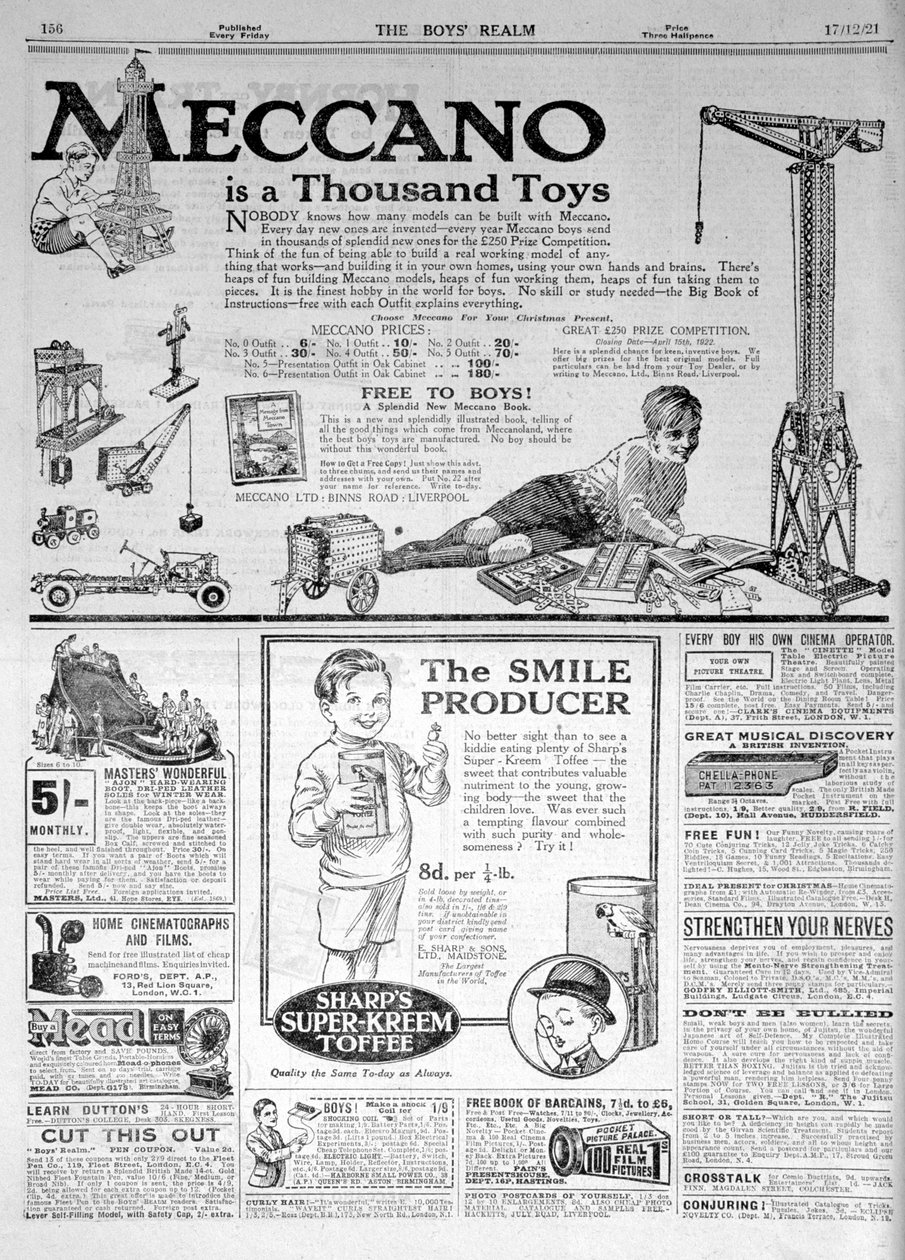 An Advertising Page in The Boys Realm, Christmas 1921 by Unbekannt