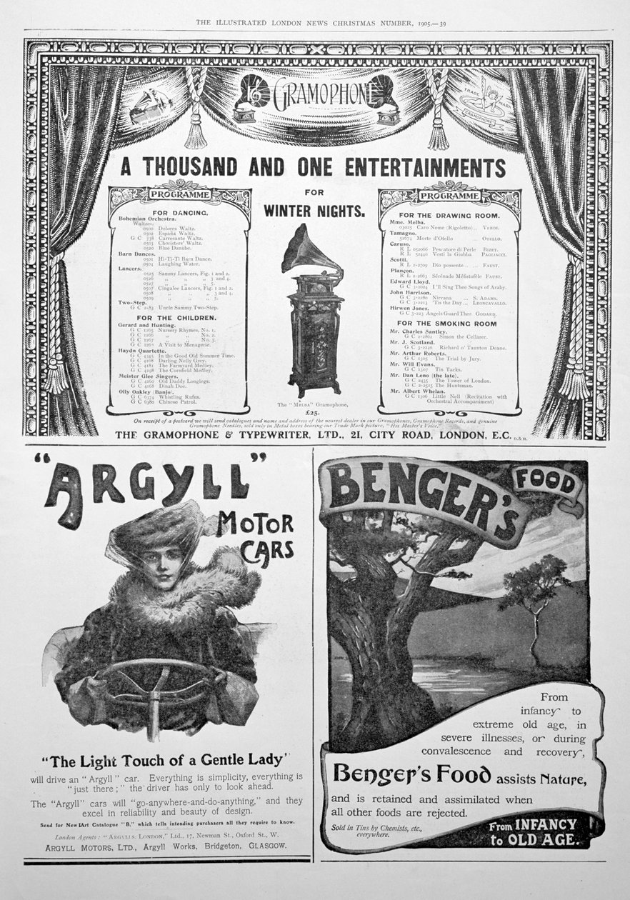 An advertising page in the Illustrated London News, Christmas by Unbekannt